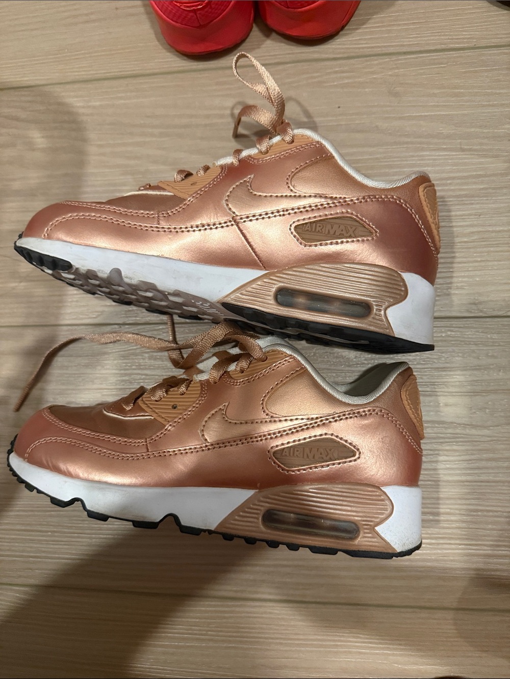 Nike Kids Metallic Rose Gold Air Max Sneakers